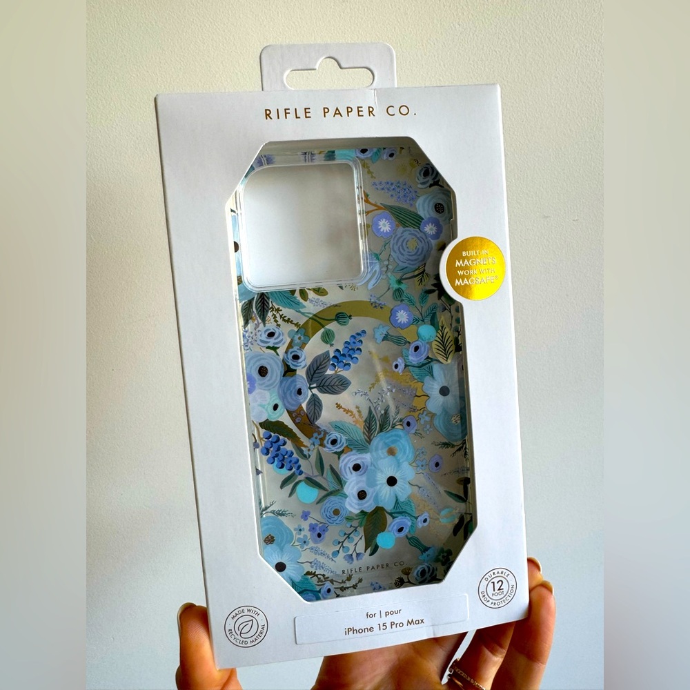 Rifle Paper Co. iPhone 15 Pro Max Phone Case - Blue Floral - New in Box